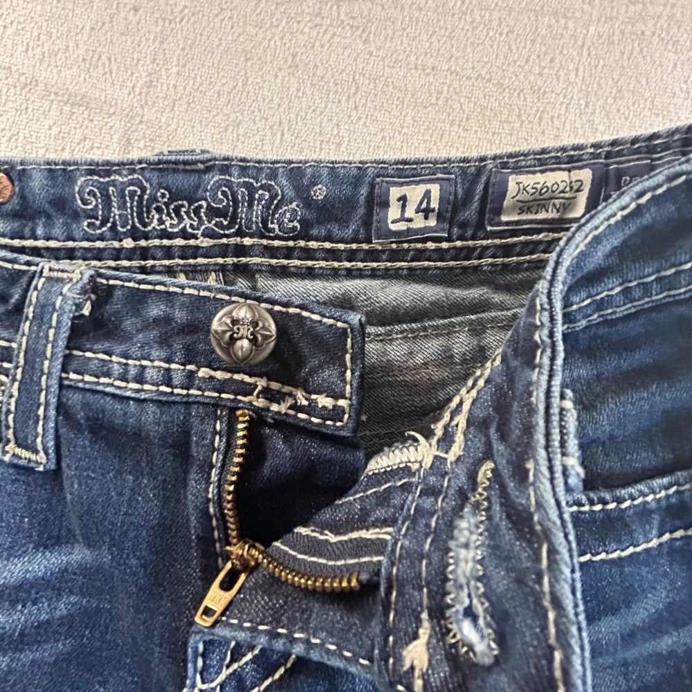 Miss Me Jeans Womens Size 14 Skinny Embellished Dark Wash Denim JK560252 - Picture 8 of 10